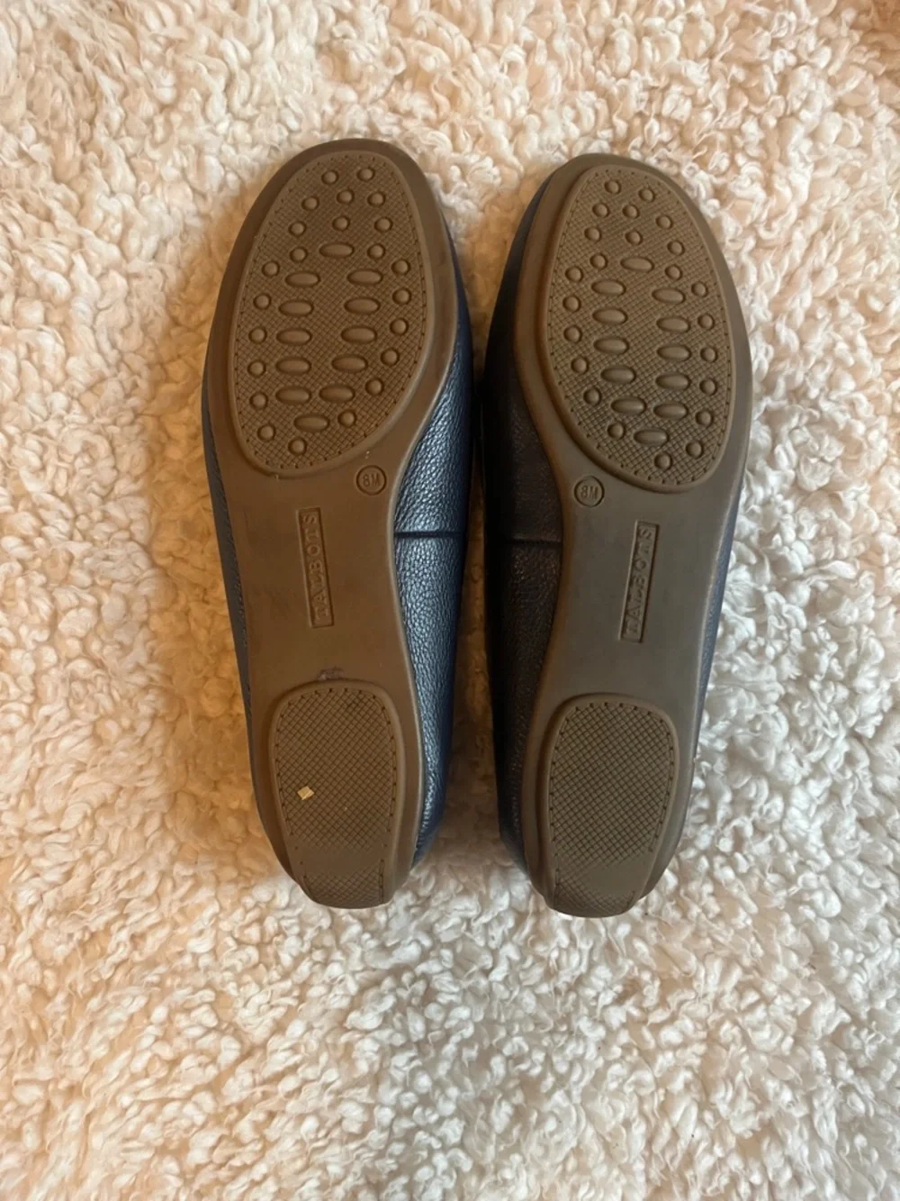 Talbots Everson Horsebit Pebbled Leather Driving Moccasins Size 8 Navy - Picture 7 of 7